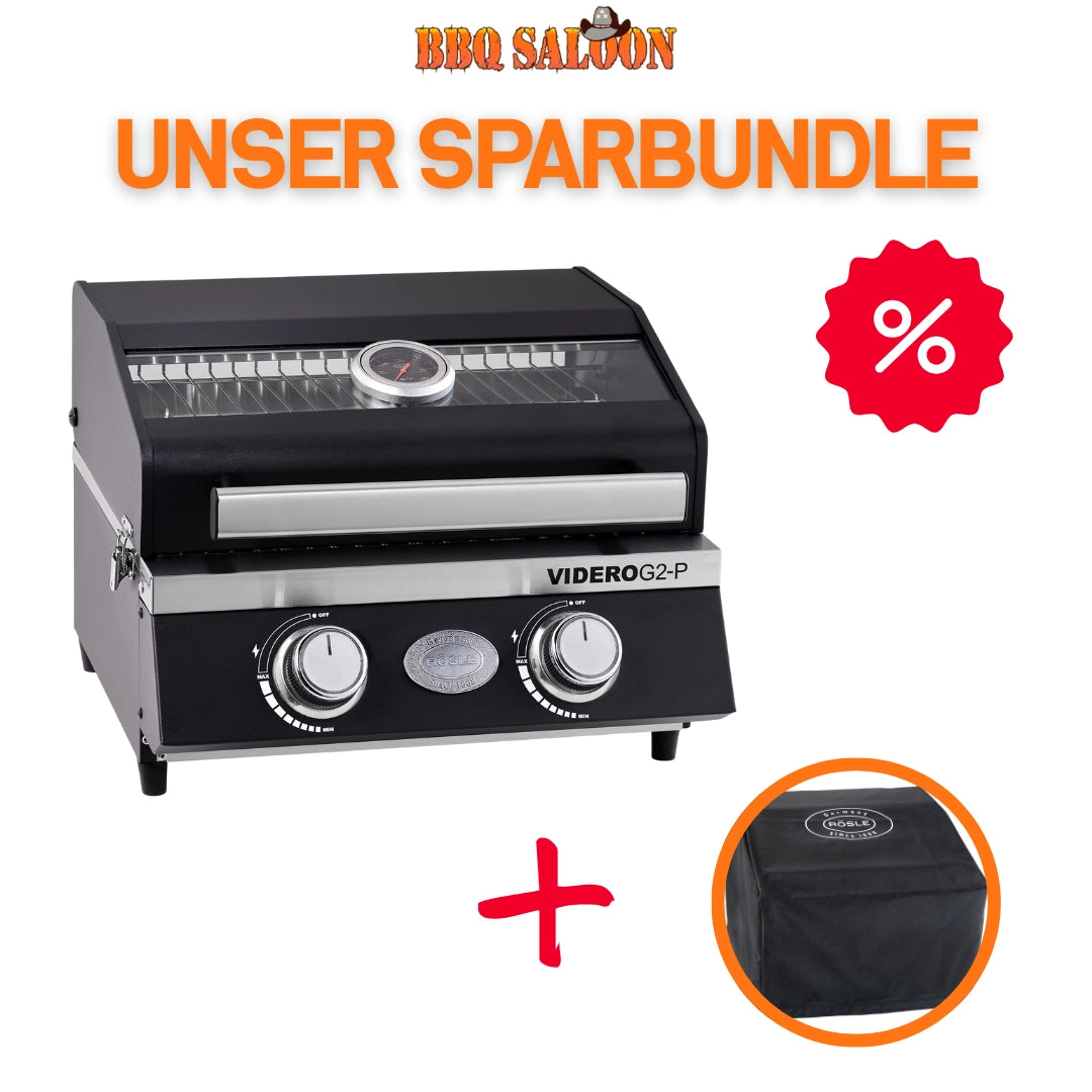 Rösle Gasgrill BBQ-Portable VIDERO G2-P 30mbar inklusive Abdeckhaube