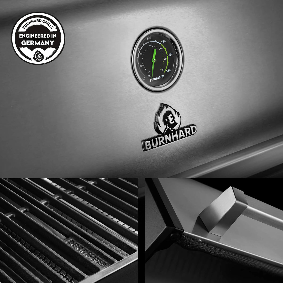 Burnhard FRED Deluxe+ Edelstahl mit Gussrosten (Series 4)