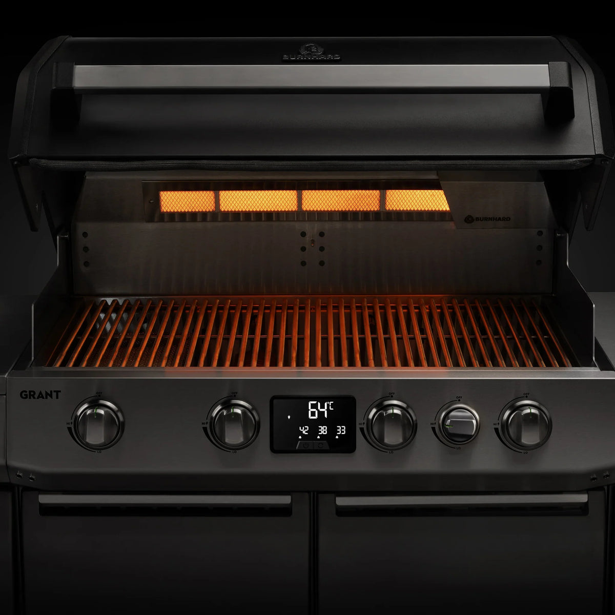 Burnhard GRANT Upgrade - Modularer Gasgrill 4-Brenner mit Türen und Gusseisenrost