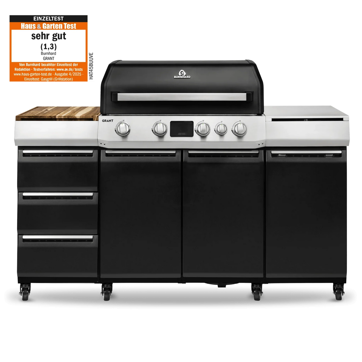 Burnhard GRANT Pro - Modularer Gasgrill 4-Brenner mit Türen und Edelstahlrost