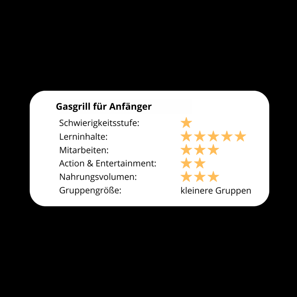 Gasgrill für Anfänger 2026! Seminar Schwierigkeit