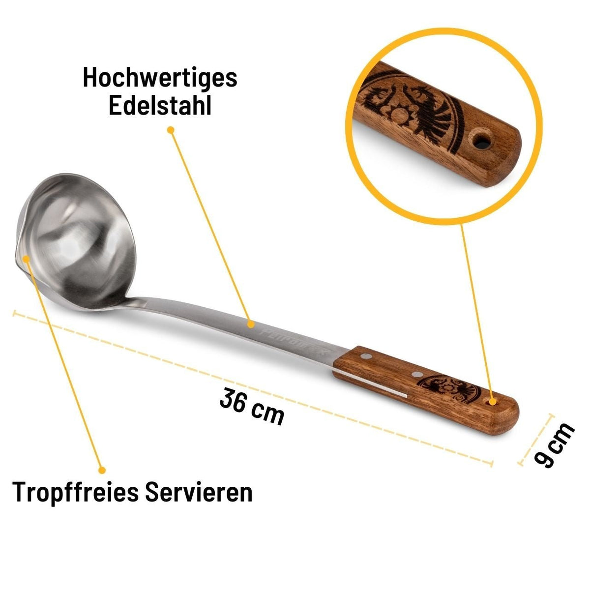 Petromax Schöpfkelle mit Walnussholzgriff, 30 cm - Grillstar.dePetromax Schöpfkelle mit Walnussholzgriff, 30 cmPetromaxGrillstar.deptladle304250435770917