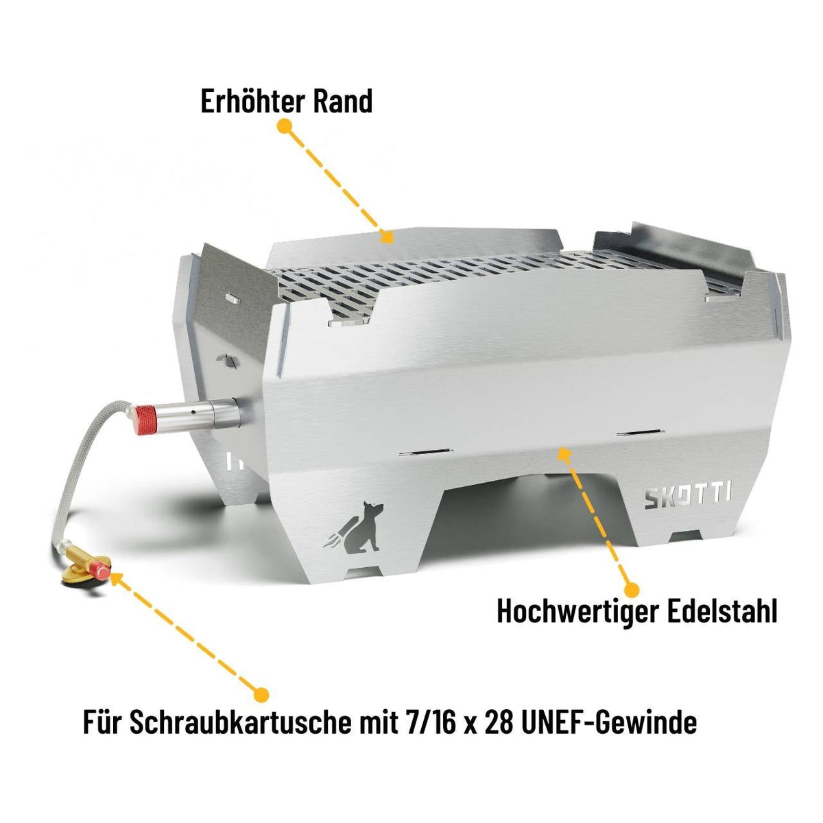 Skotti Grill 2.0, transportabler & klappbarer Campinggrill, 2,5 kW Leistung - Grillstar.deSkotti Grill 2.0, transportabler & klappbarer Campinggrill, 2,5 kW LeistungSkottiGrillstar.de