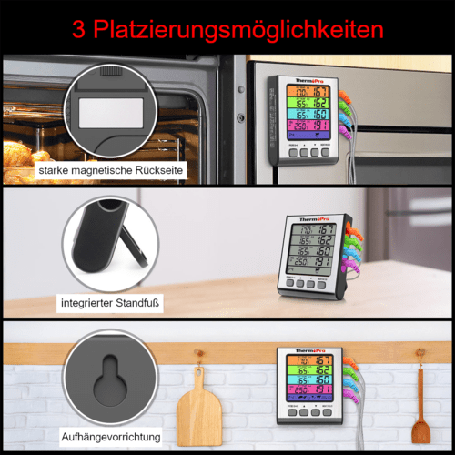 ThermoPro TP17H Kernthermometer, 4 Messfühler - Grillstar.deThermoPro TP17H Kernthermometer, 4 MessfühlerThermoProGrillstar.de