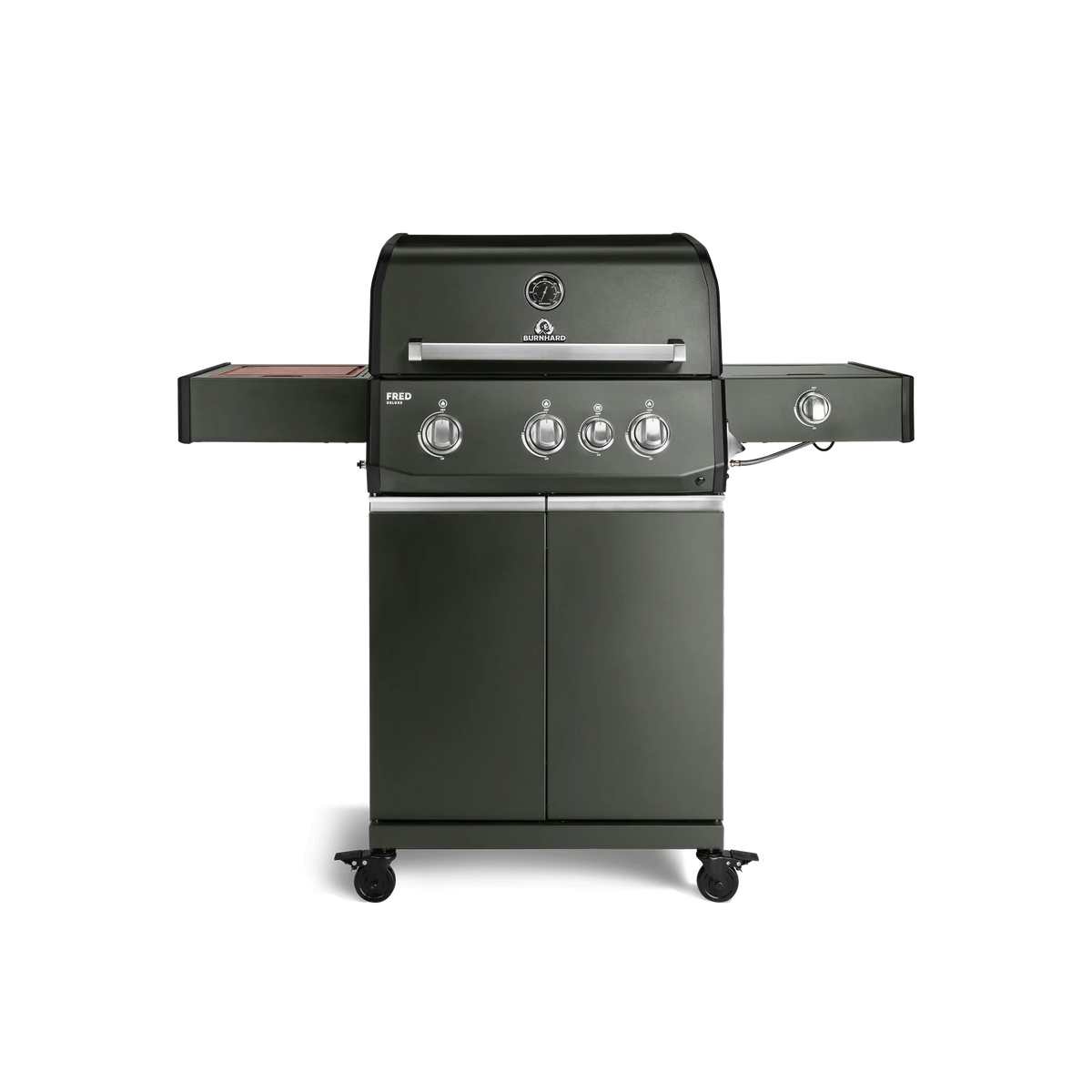 Burnhard FRED Deluxe Gasgrill 3-Brenner Green Edition mit Edelstahlrost Series 4