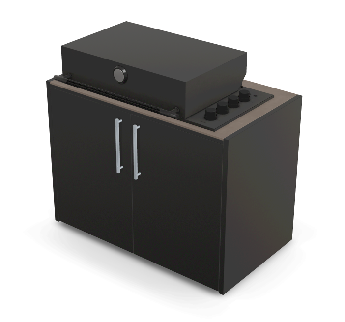 Brabura Box-Q 4-Brenner schwarz | Neuestes Edelstahlmodell