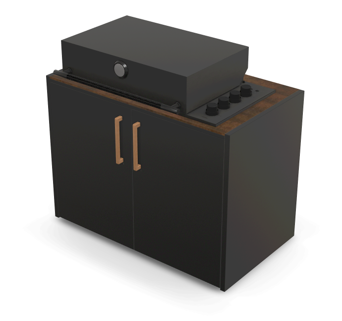 Brabura Box-Q 4-Brenner schwarz | Neuestes Edelstahlmodell