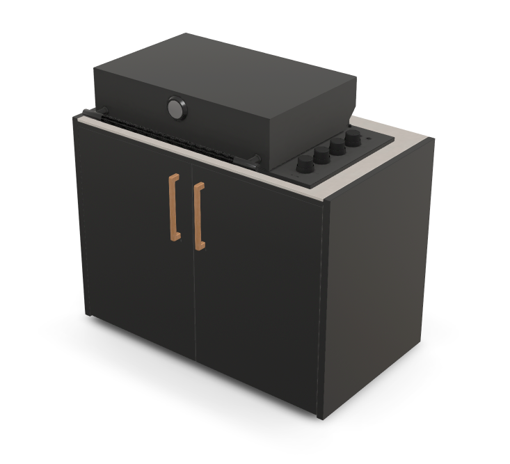 Brabura Box-Q 4-Brenner schwarz | Neuestes Edelstahlmodell