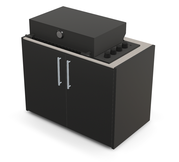 Brabura Box-Q 4-Brenner schwarz | Neuestes Edelstahlmodell