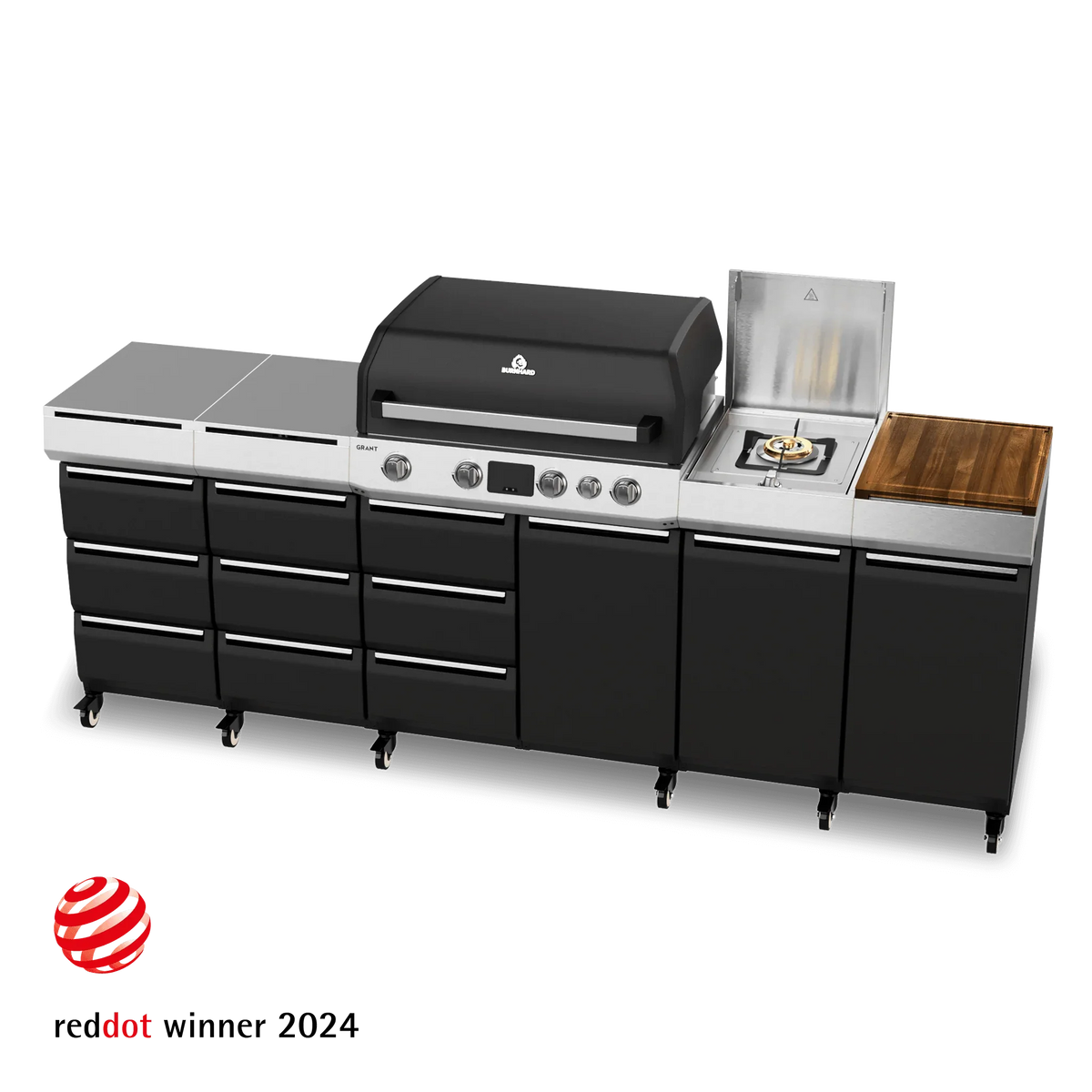 Burnhard GRANT Station - Modularer Gasgrill 4-Brenner mit Schubladen und Edelstahlrost