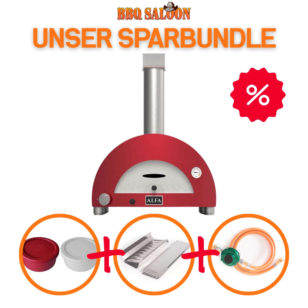 Alfa Forni Moderno 1 Pizze, Gas/Hybrid, Rot SPARBUNDLE