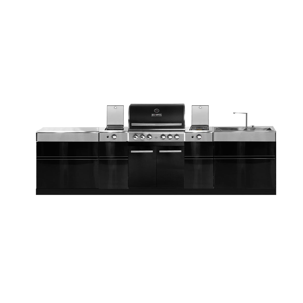 All'Grill Chef L Black Outdoor-Set-Kombi S8