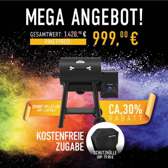 Broil King Crown Pellet 400 Bundle inkl. Abdeckhaube