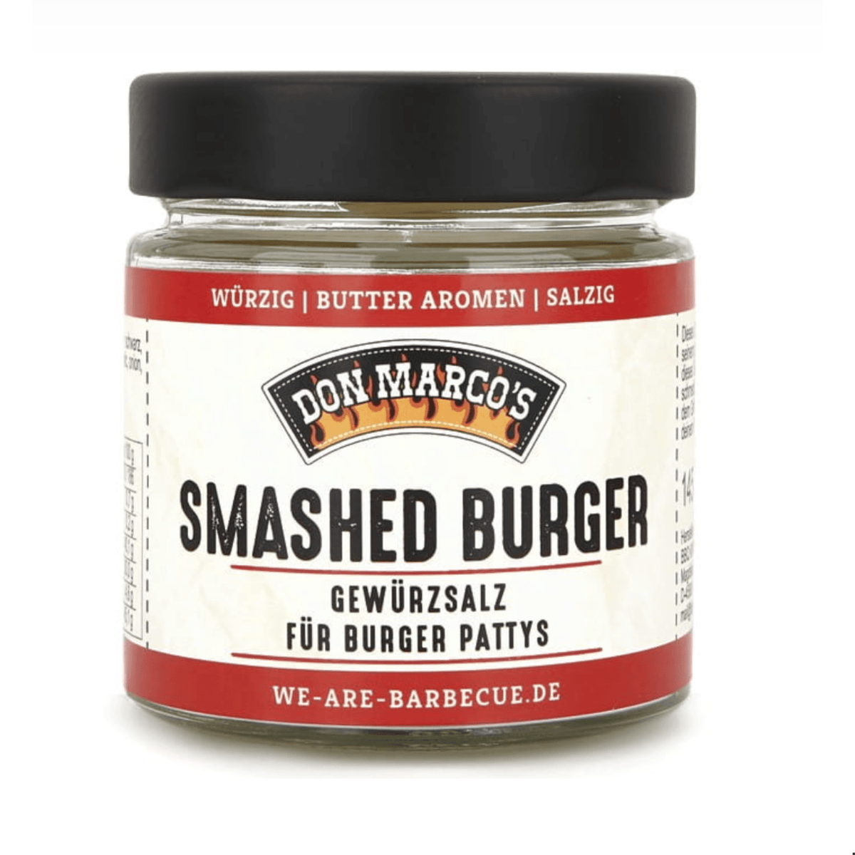 Don Marco's Smashed Burger Extra Taste Gewürz, 145g Glas - Grillstar.deDon Marco's Smashed Burger Extra Taste Gewürz, 145g GlasGewürzDon Marco'sGrillstar.de