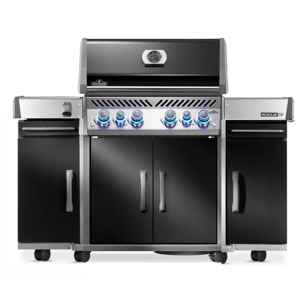 Napoleon Rogue PRO-S 525 mit Gußrosten, Schwarz inkl. 2 Seitenschränken