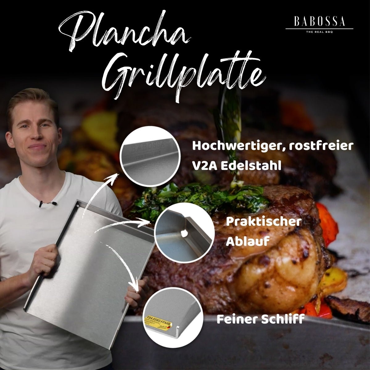 Plancha | Grillplatte | Edelstahl V2A | Broil King Royal | 36,3 x 27,0cm - BABOSSAPlancha | Grillplatte | Edelstahl V2A | Broil King Royal | 36,3 x 27,0cmPlanchaBroil KingBABOSSA